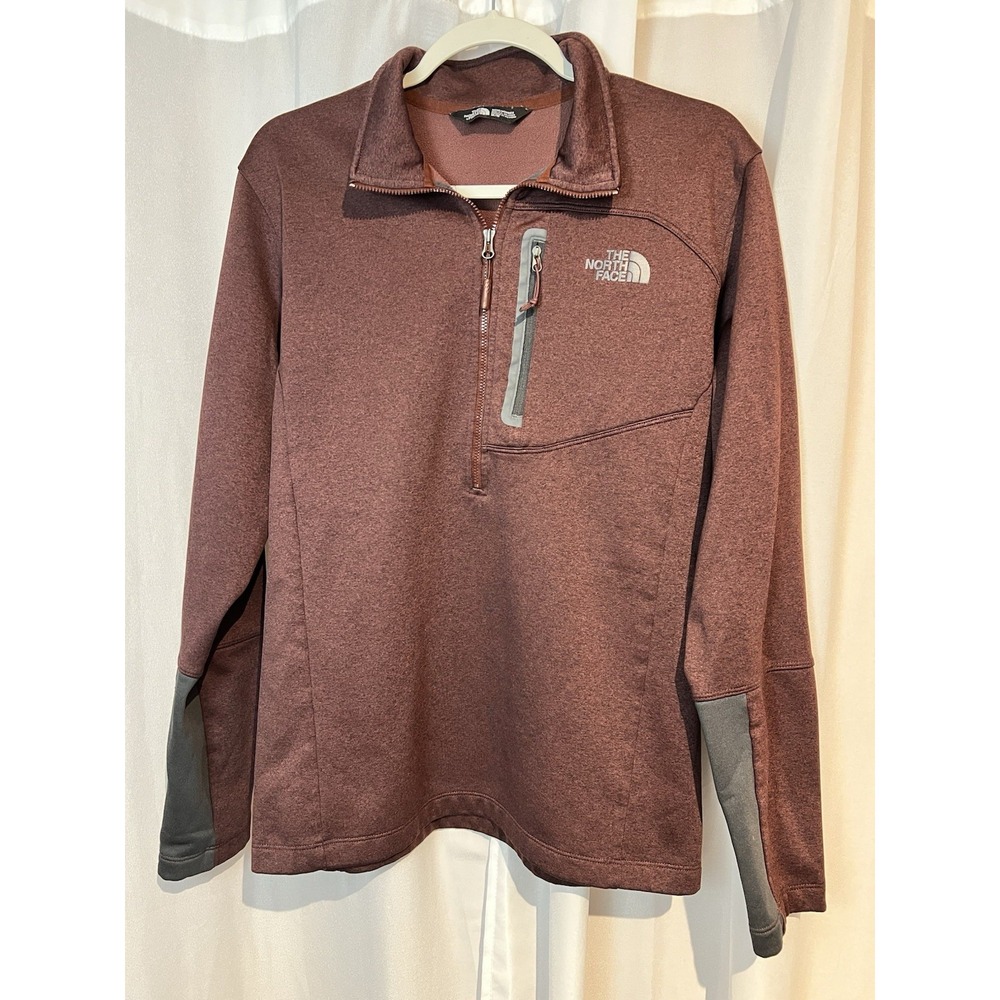 NORTH FACE Apex 1/2 Zip Burgandy Heather Pullover Soft Shell Jacket Mens Medium